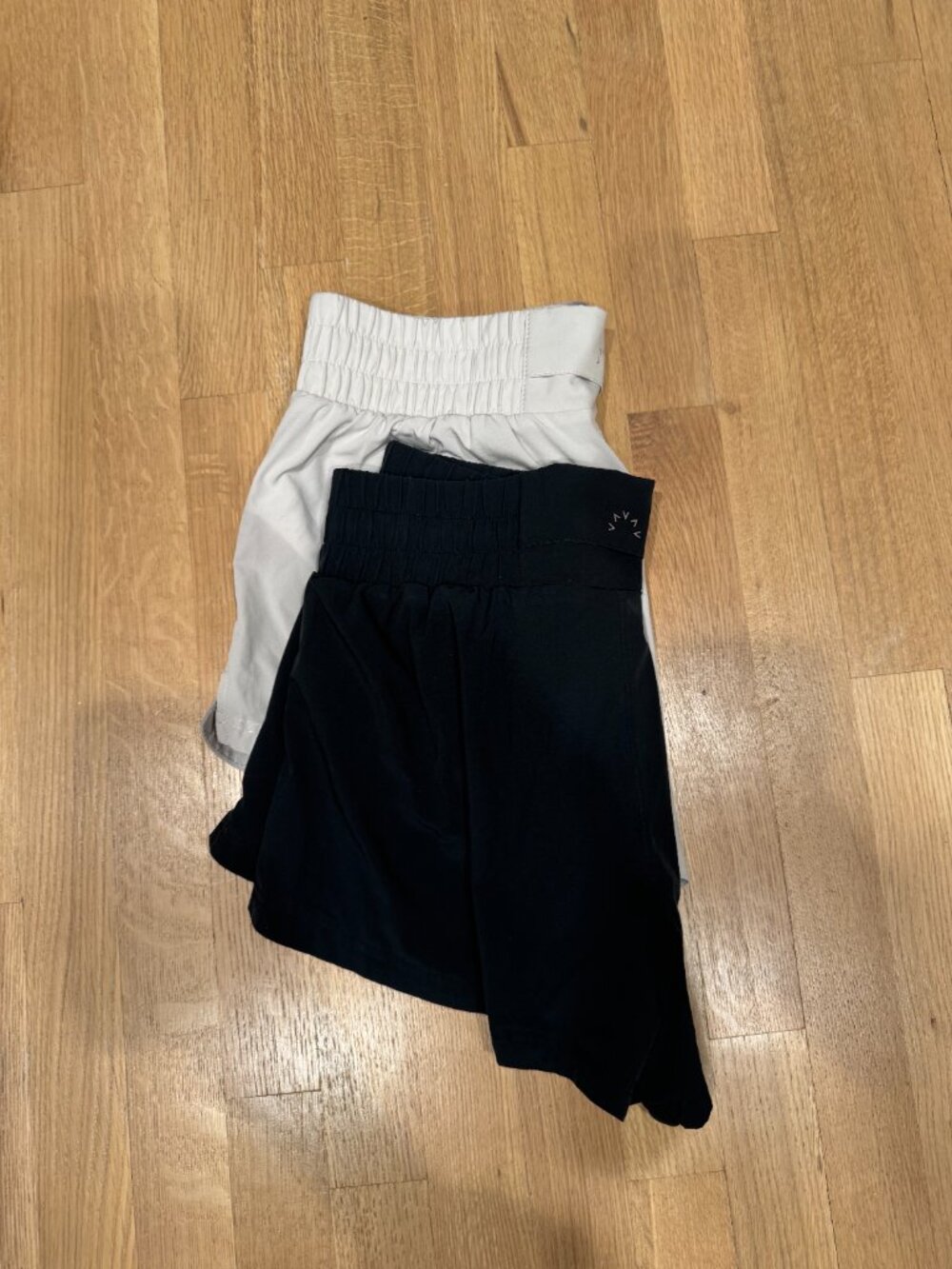 2 pairs of Varley Black Athletic Shorts with Elastic Waistband